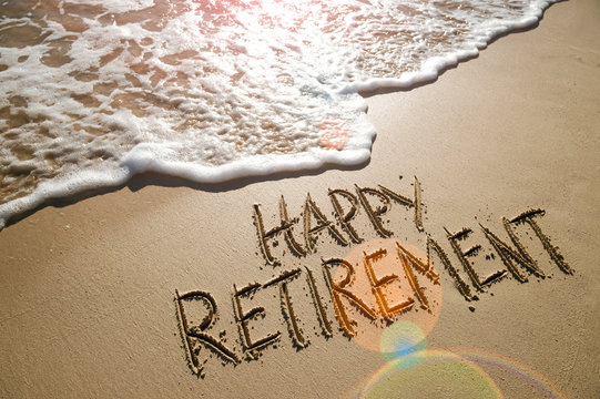 Beach with Happy Retirement by Thomas McCorry