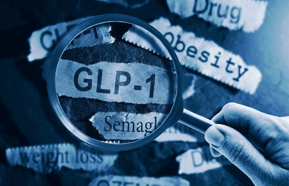 Magnifying glass looking into GLP-1 and how it can treat a variety of different health issues