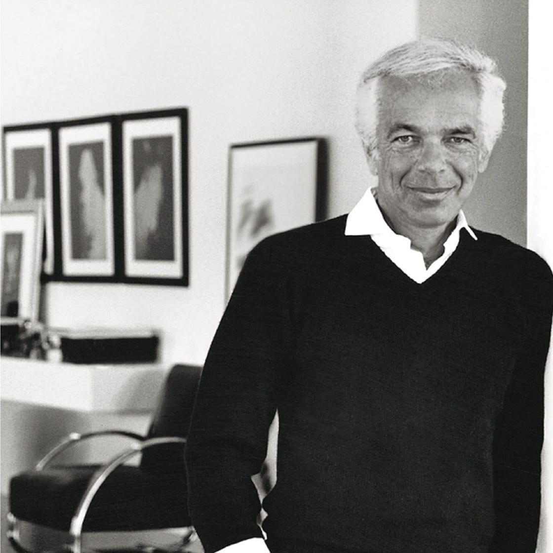 Portrait of Ralph Lauren, iconic American fashion designer and entrepreneur, known for founding the Polo Ralph Lauren brand and revolutionizing lifestyle branding in global commerce.