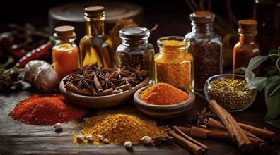 a variety of hrbs, spices and seeds representing the flavors of the world influencing the global flavor economy changes in the beverage alcohol industry